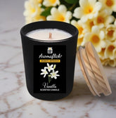 Vanilla Candle in Black Glass – Sweet, Stylish Scent